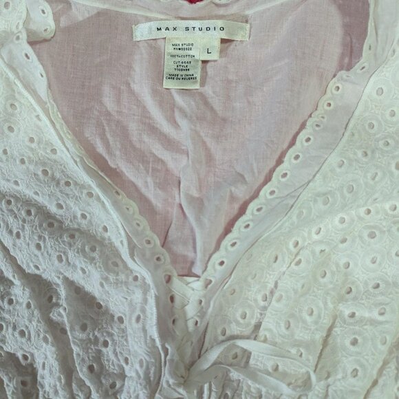 White Babydoll Short Sleeve top - Picture 3 of 5